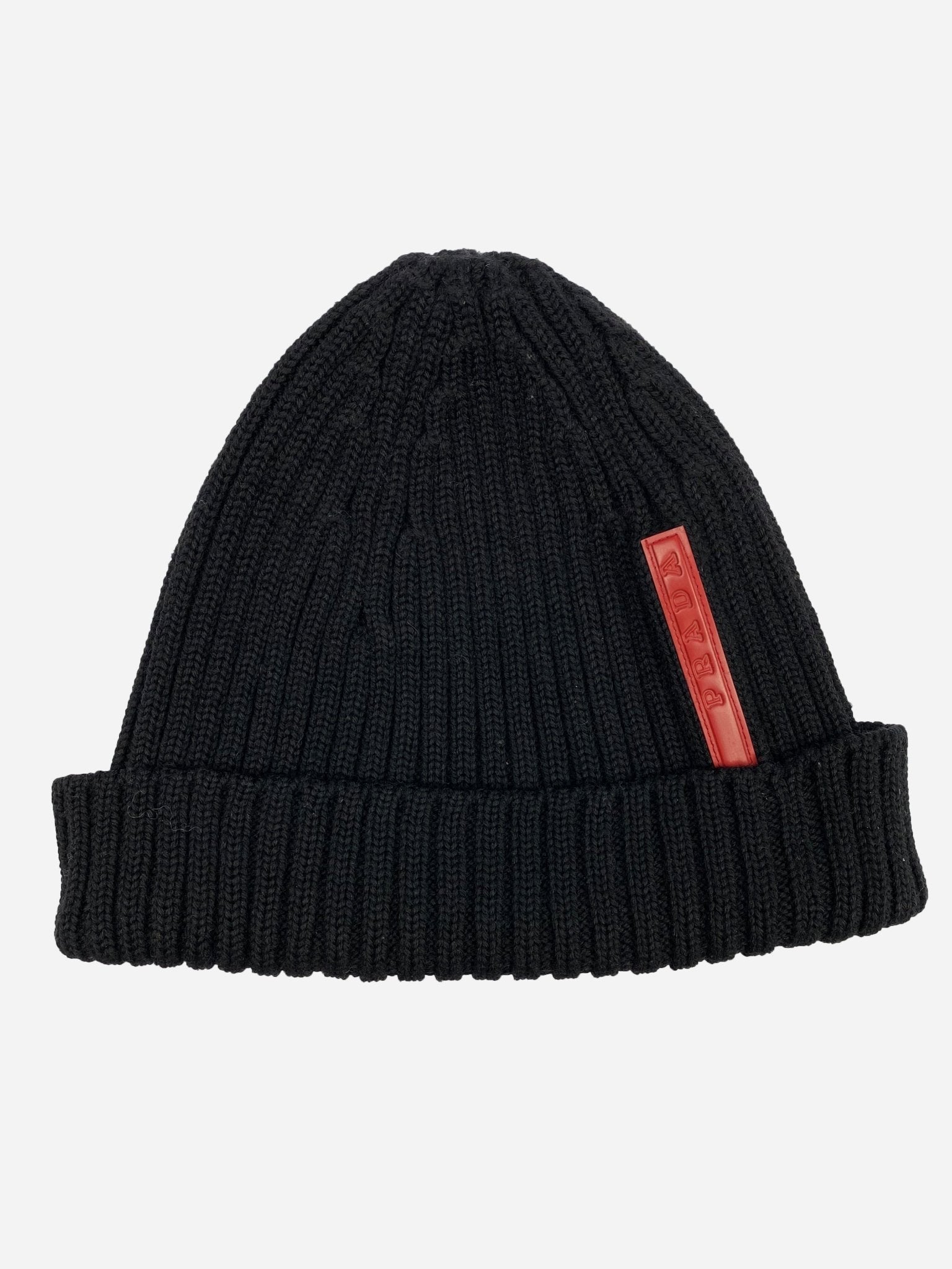 PRADA MILANO LINEA ROSSA F/W 2002 KNITTED WOOL BEANIE. - SEVENUES.