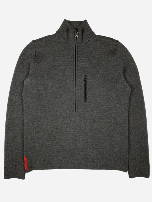 PRADA MILANO LINEA ROSSA HALF - ZIP KNITWEAR JUMPER. (50 / M) - SEVENUES.