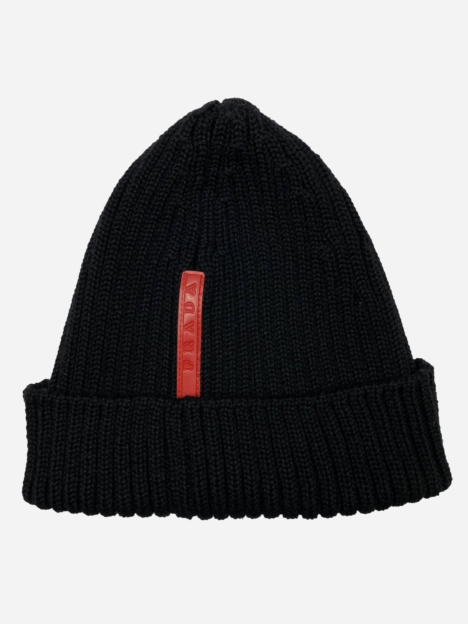 PRADA MILANO LINEA ROSSA KNITTED BEANIE. - SEVENUES.