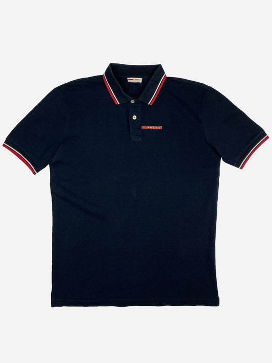 PRADA MILANO LINEA ROSSA PIQUÉ POLOSHIRT. (M) - SEVENUES.