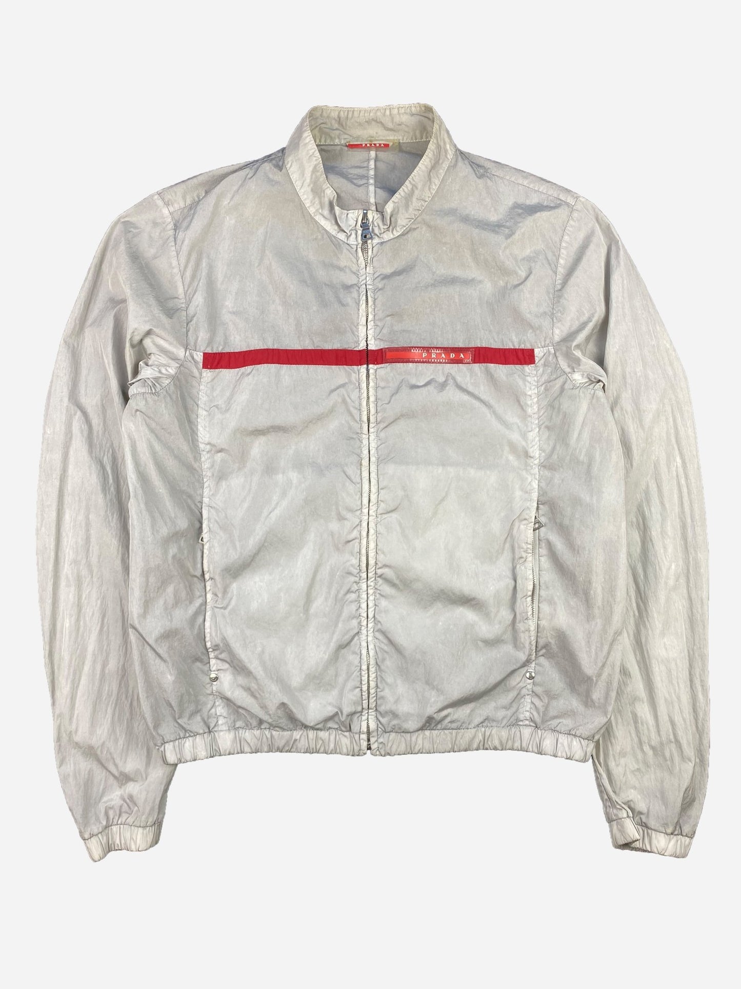 PRADA MILANO LINEA ROSSA RUBBER PATCH NYLON JACKET. (48 / M) - SEVENUES.