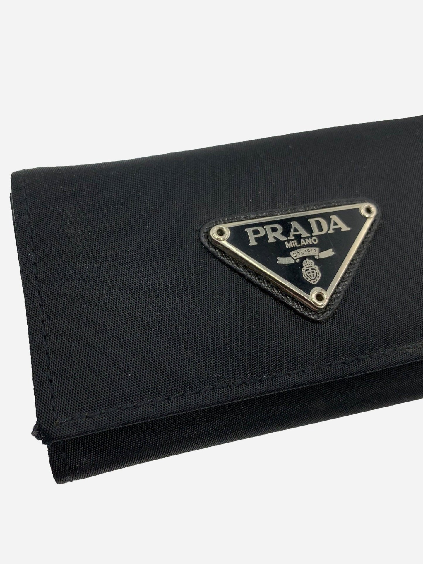 PRADA MILANO NYLON 6 - KEY KEYHOLDER BLACK. - SEVENUES.