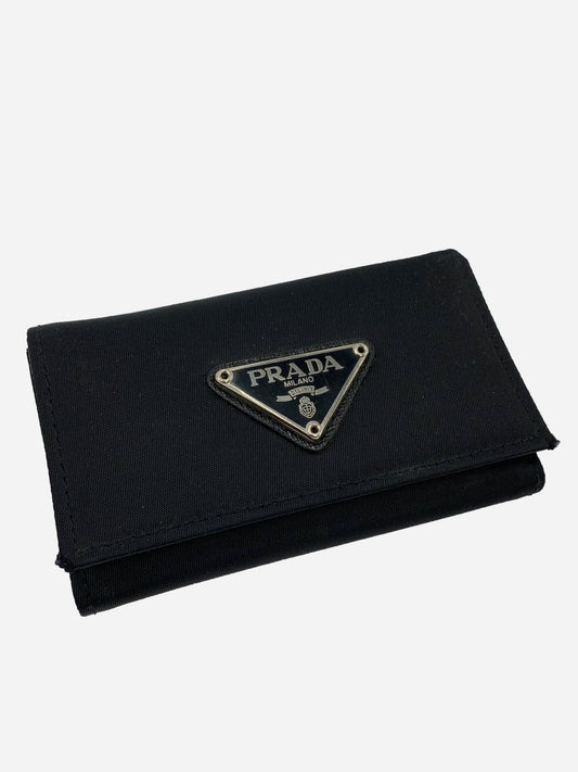 PRADA MILANO NYLON 6 - KEY KEYHOLDER BLACK. - SEVENUES.