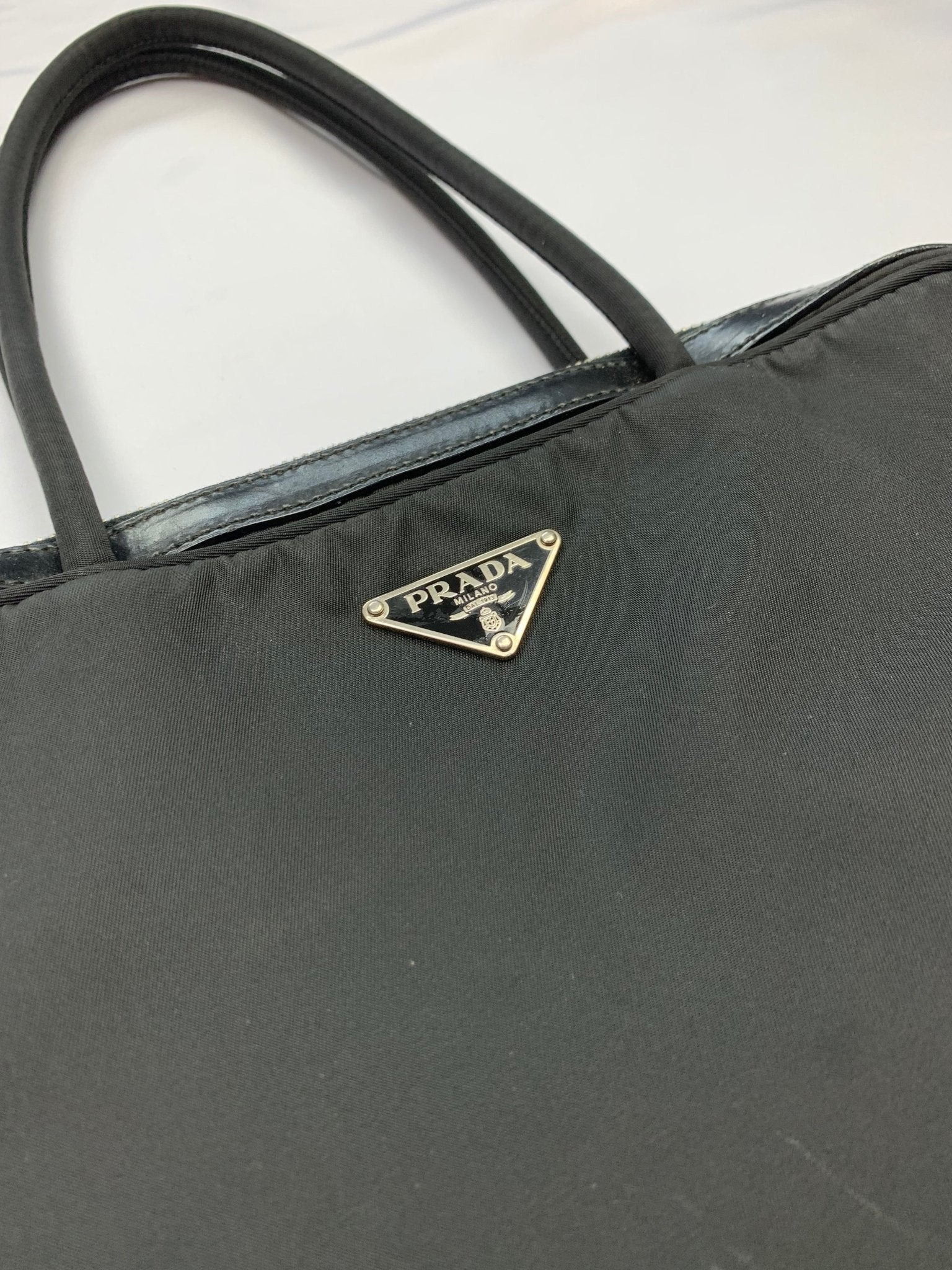 PRADA MILANO NYLON AND LEATHER CARRY BAG. - SEVENUES.