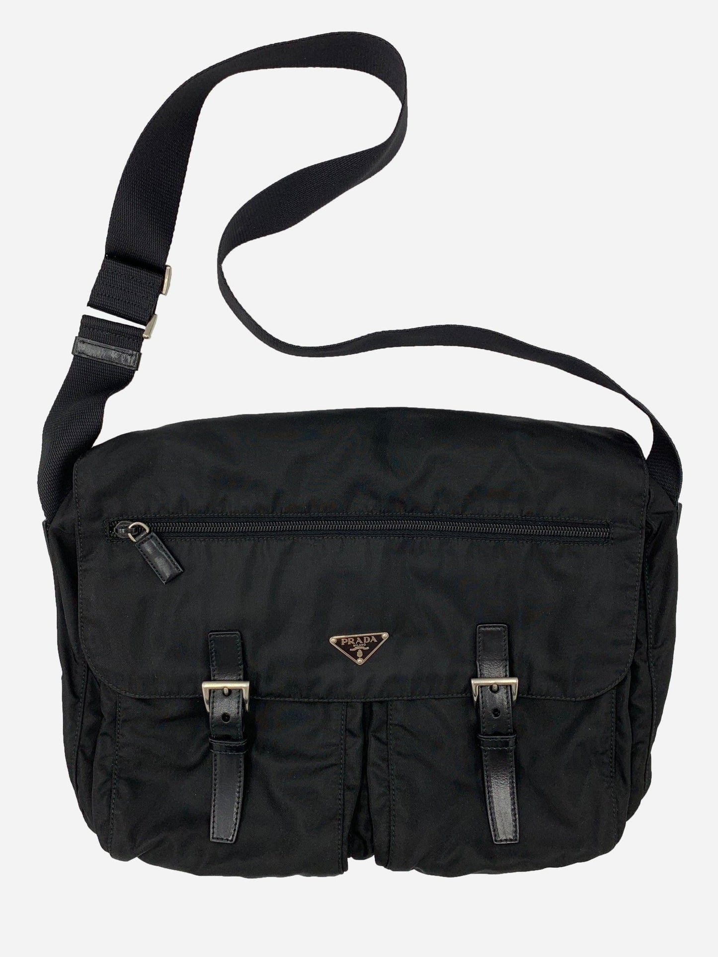 PRADA MILANO NYLON CROSSBODY MESSENGER BAG. - SEVENUES.