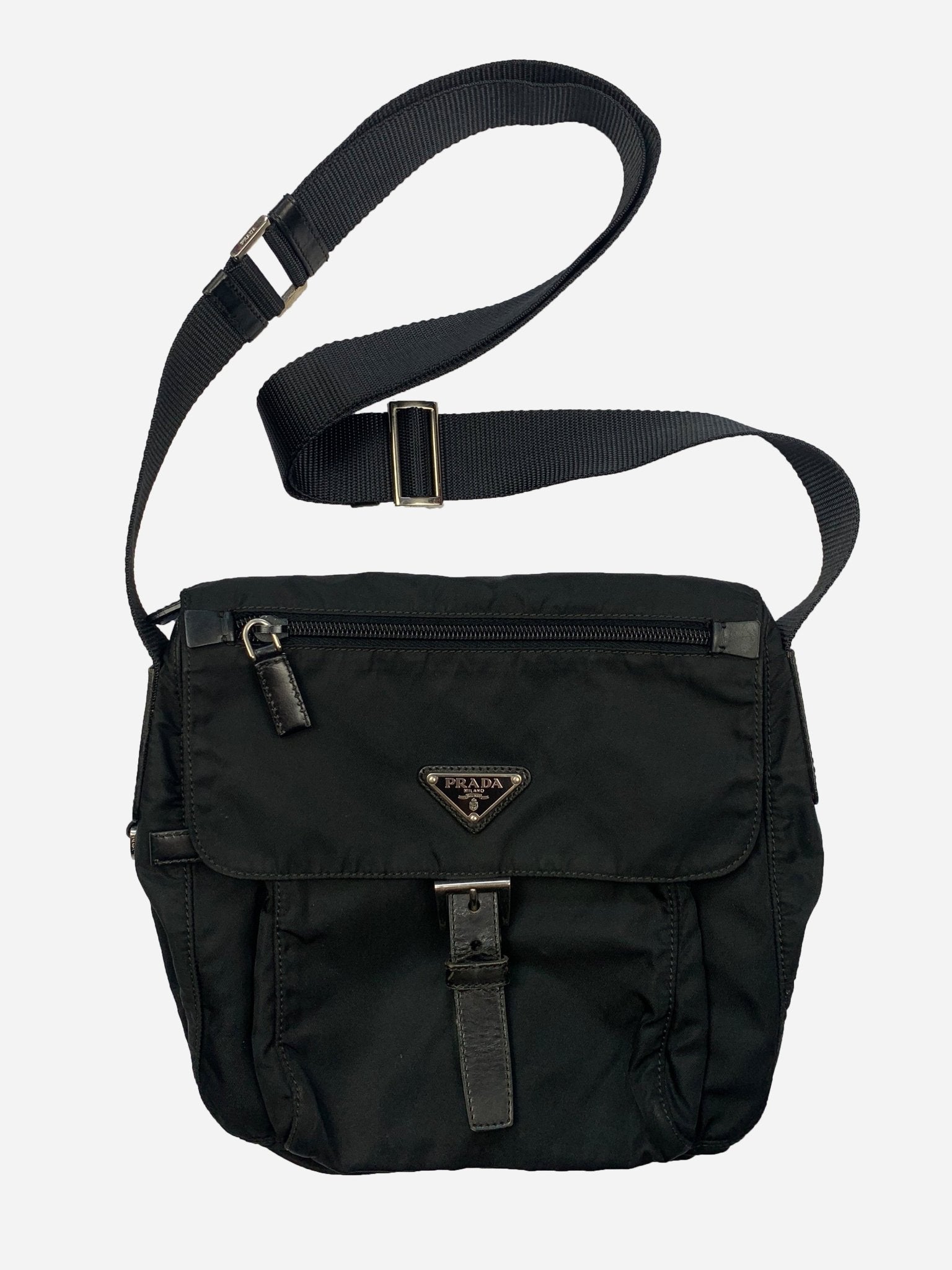 PRADA MILANO NYLON CROSSBODY MESSENGER SLING BAG. - SEVENUES.