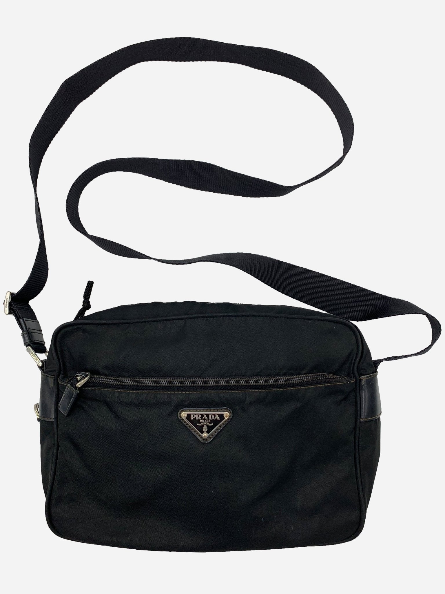 PRADA MILANO NYLON MESSENGER CROSSBODY BAG. - SEVENUES.