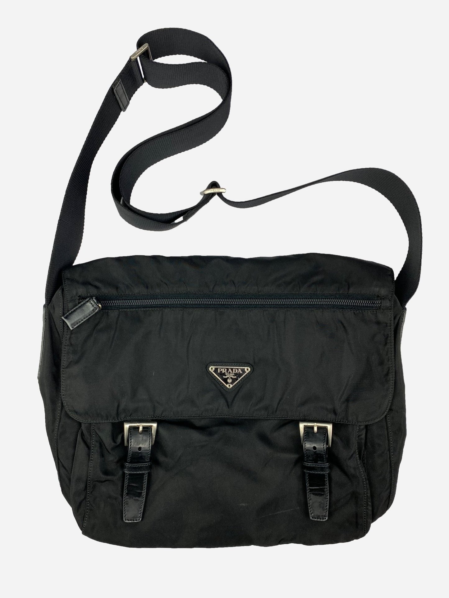 PRADA MILANO NYLON MESSENGER CROSSBODY BAG. - SEVENUES.