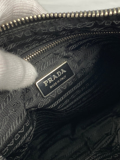 PRADA MILANO NYLON SHOULDER BAG WITH LEATHER DETAILING. - SEVENUES.