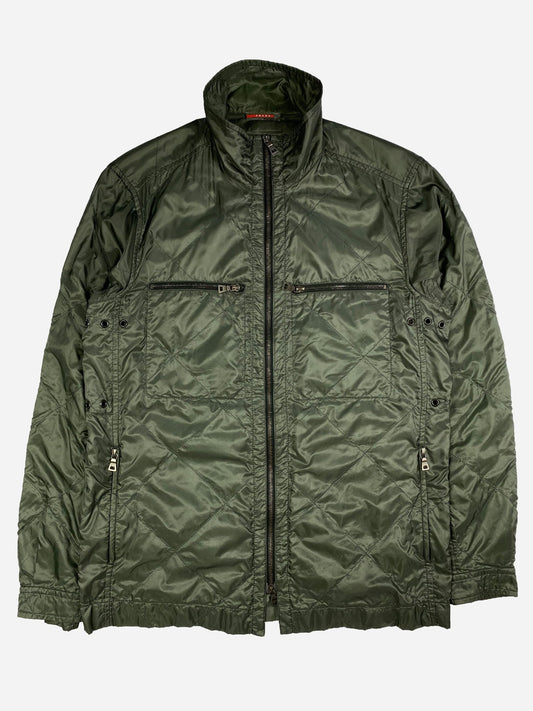 PRADA MILANO S/S 2002 LINEA ROSSA QUILTED NYLON JACKET. (50 / M) - SEVENUES.