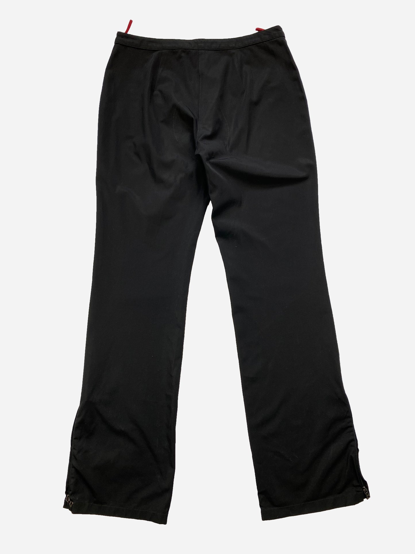 PRADA LINEA ROSSA TESSUTO NYLON FLARED SUIT PANTS. (44 / L)