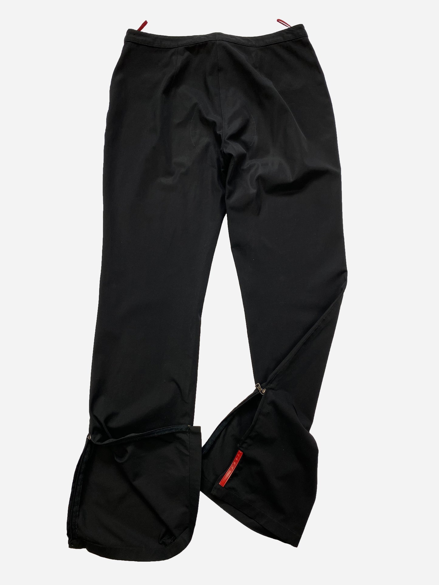 PRADA LINEA ROSSA TESSUTO NYLON FLARED SUIT PANTS. (44 / L)