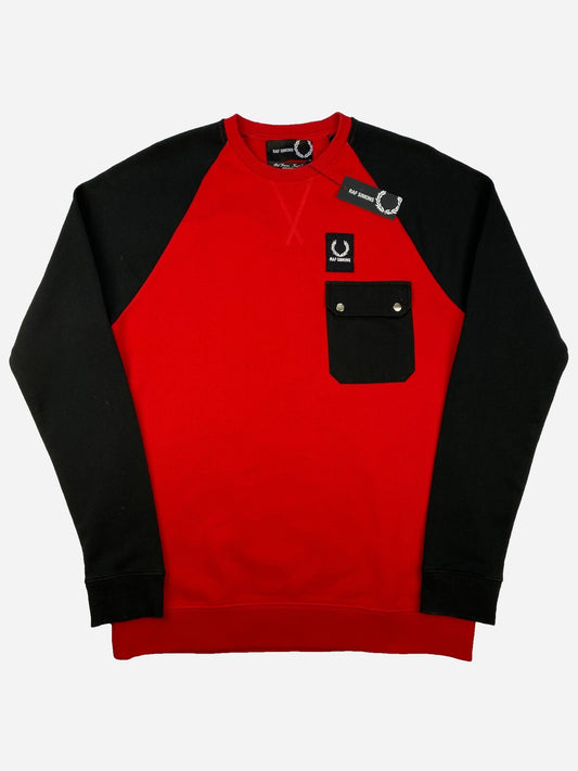 RAF SIMONS X FRED PERRY COLORBLOCK RAGLAN SWEATSHIRT. (38 / M) - SEVENUES.