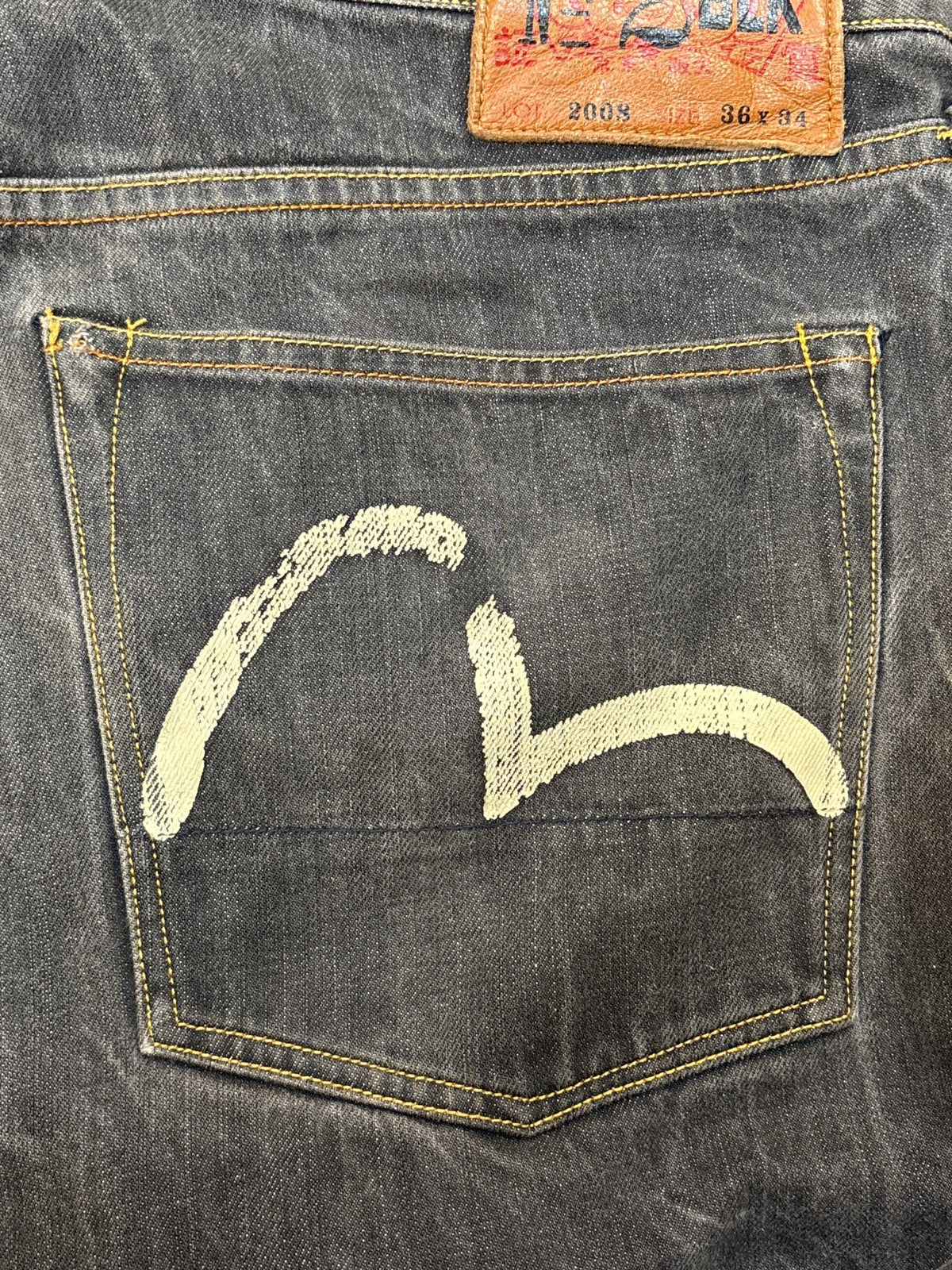 SEAGULL PAINTED SELVEDGE DENIM. (36X34) - SEVENUES.