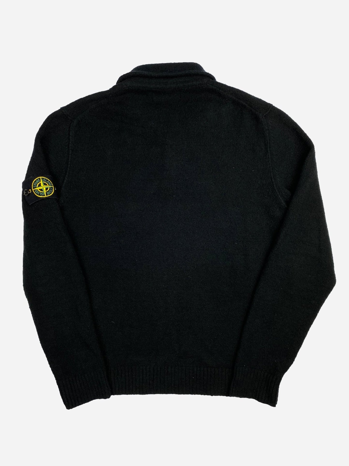 STONE ISLAND FLEECE POLO SWEATSHIRT. (M) - SEVENUES.