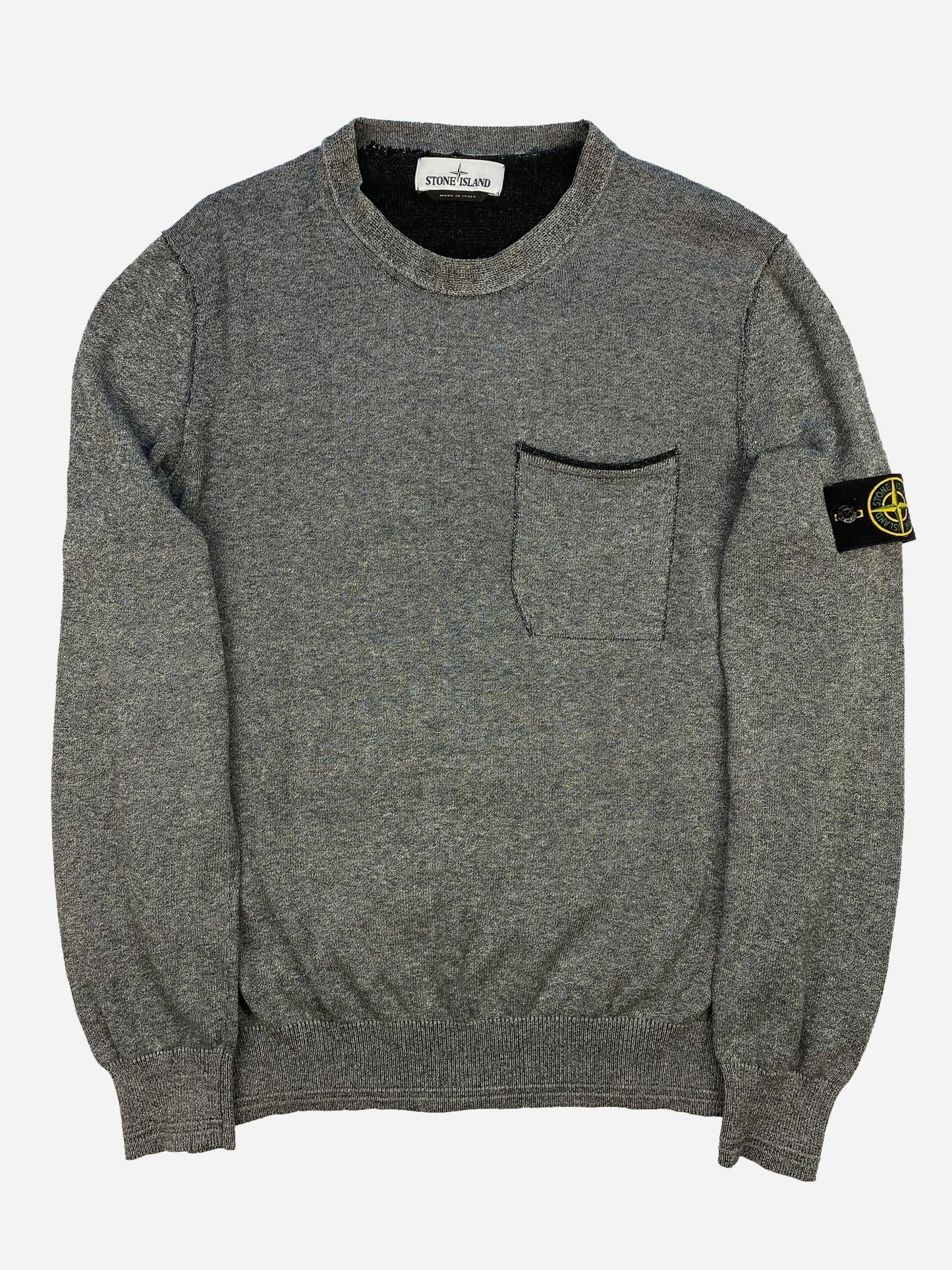 STONE ISLAND RIBBED CHEST POCKET SWEATSHIRT. (XL) - SEVENUES.