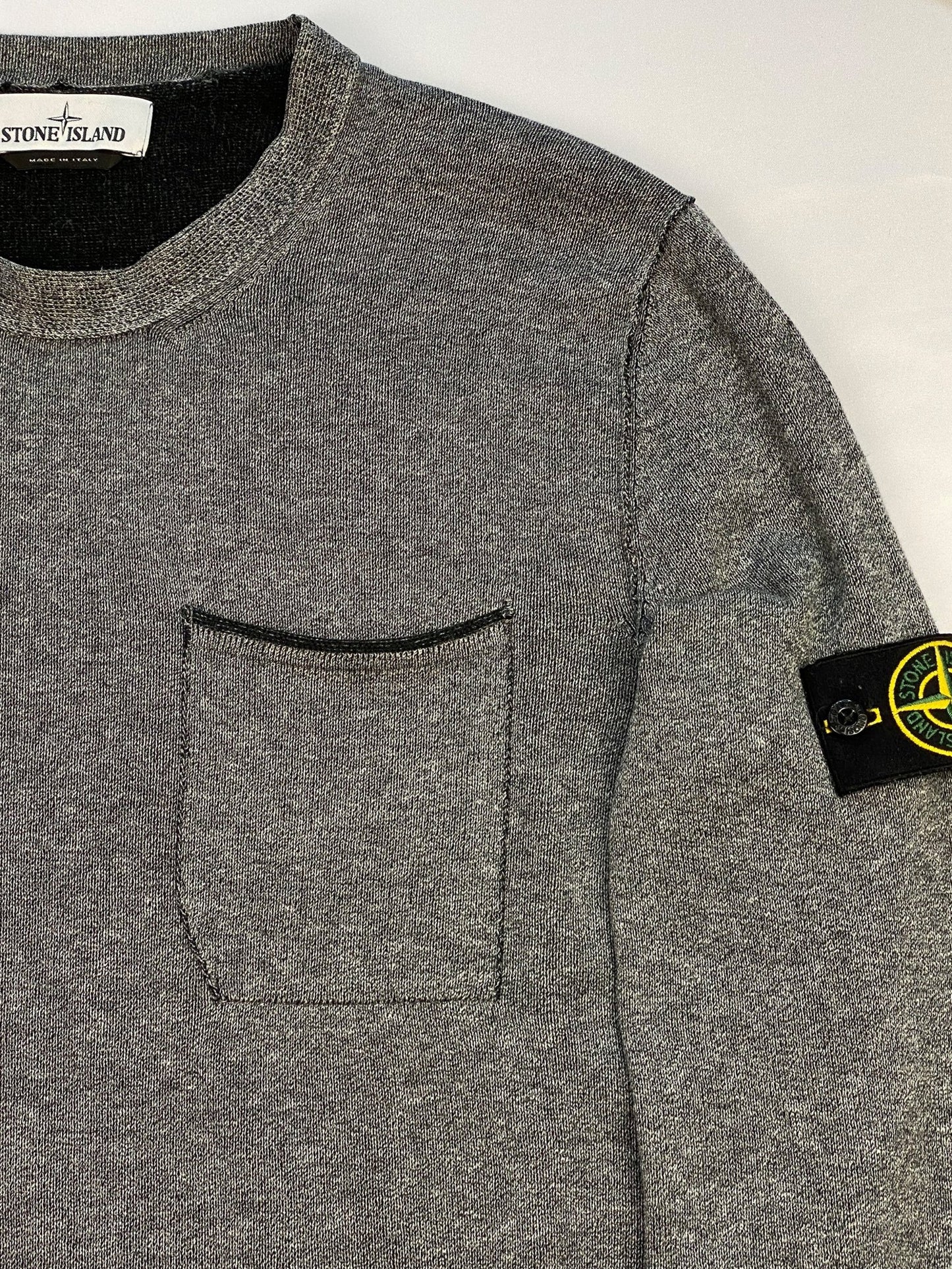 STONE ISLAND RIBBED CHEST POCKET SWEATSHIRT. (XL) - SEVENUES.