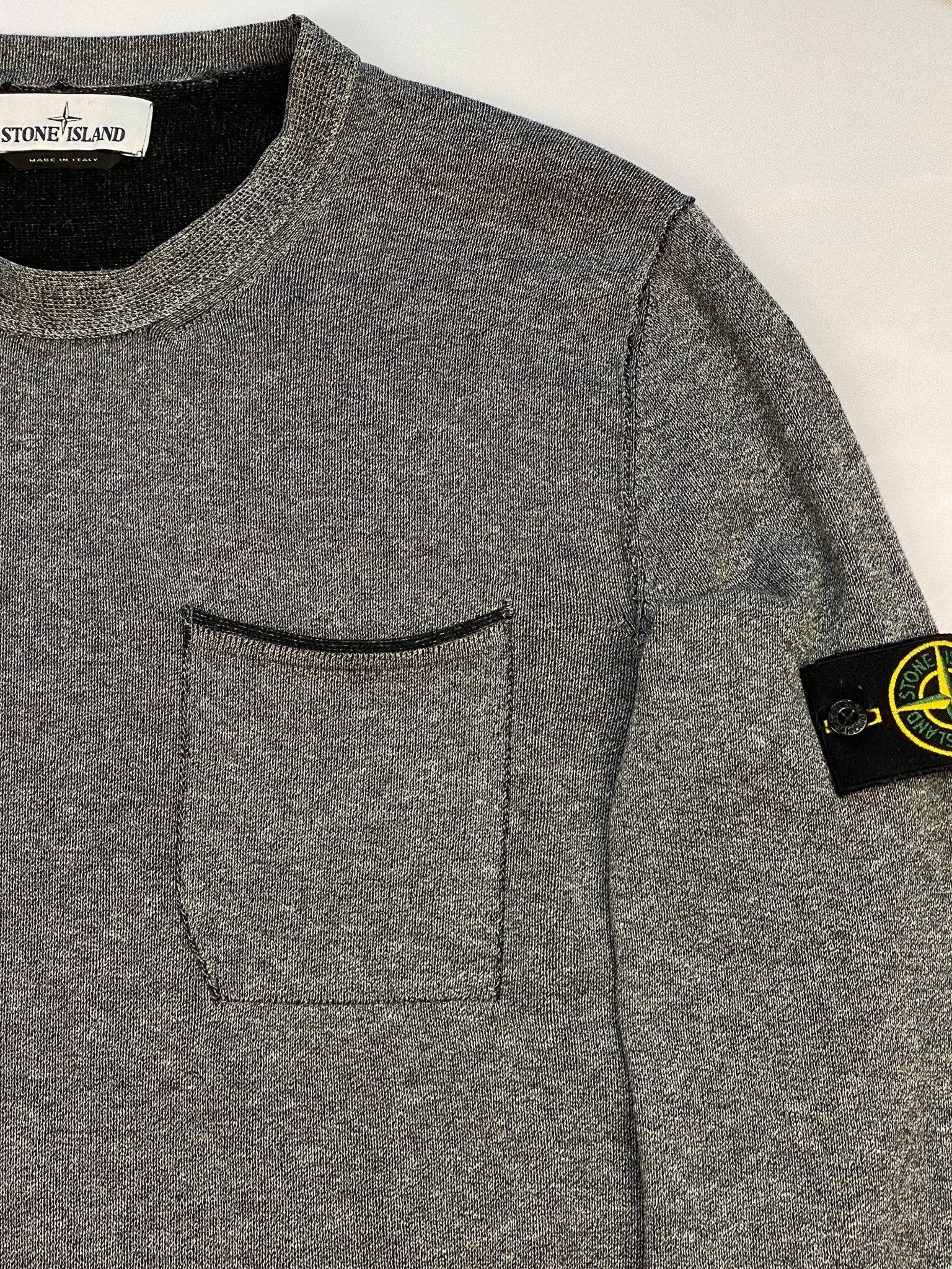 STONE ISLAND RIBBED CHEST POCKET SWEATSHIRT. (XL) - SEVENUES.