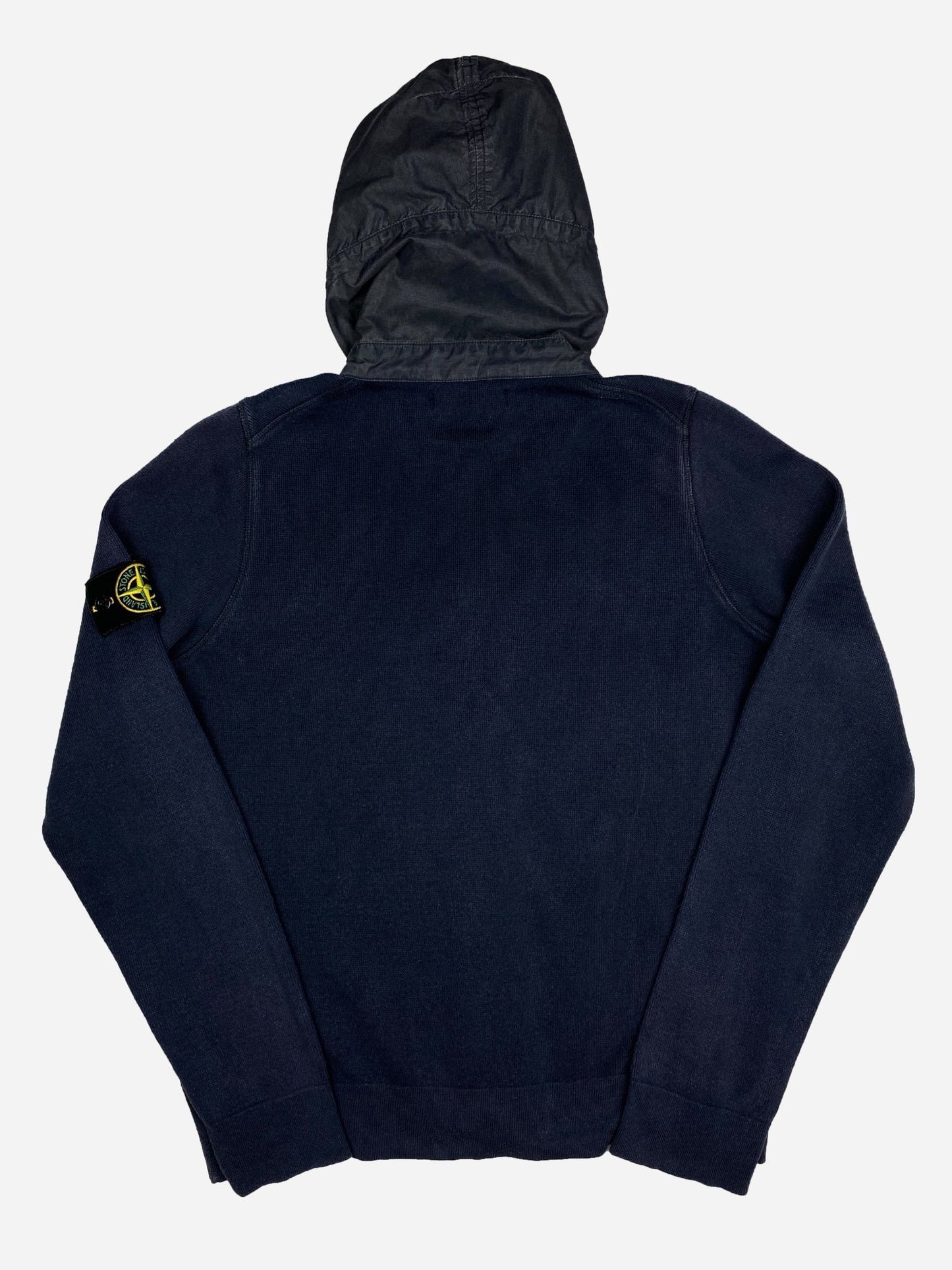 STONE ISLAND S/S '08 HOODED KNITWEAR ZIP - UP JACKET. (S) - SEVENUES.