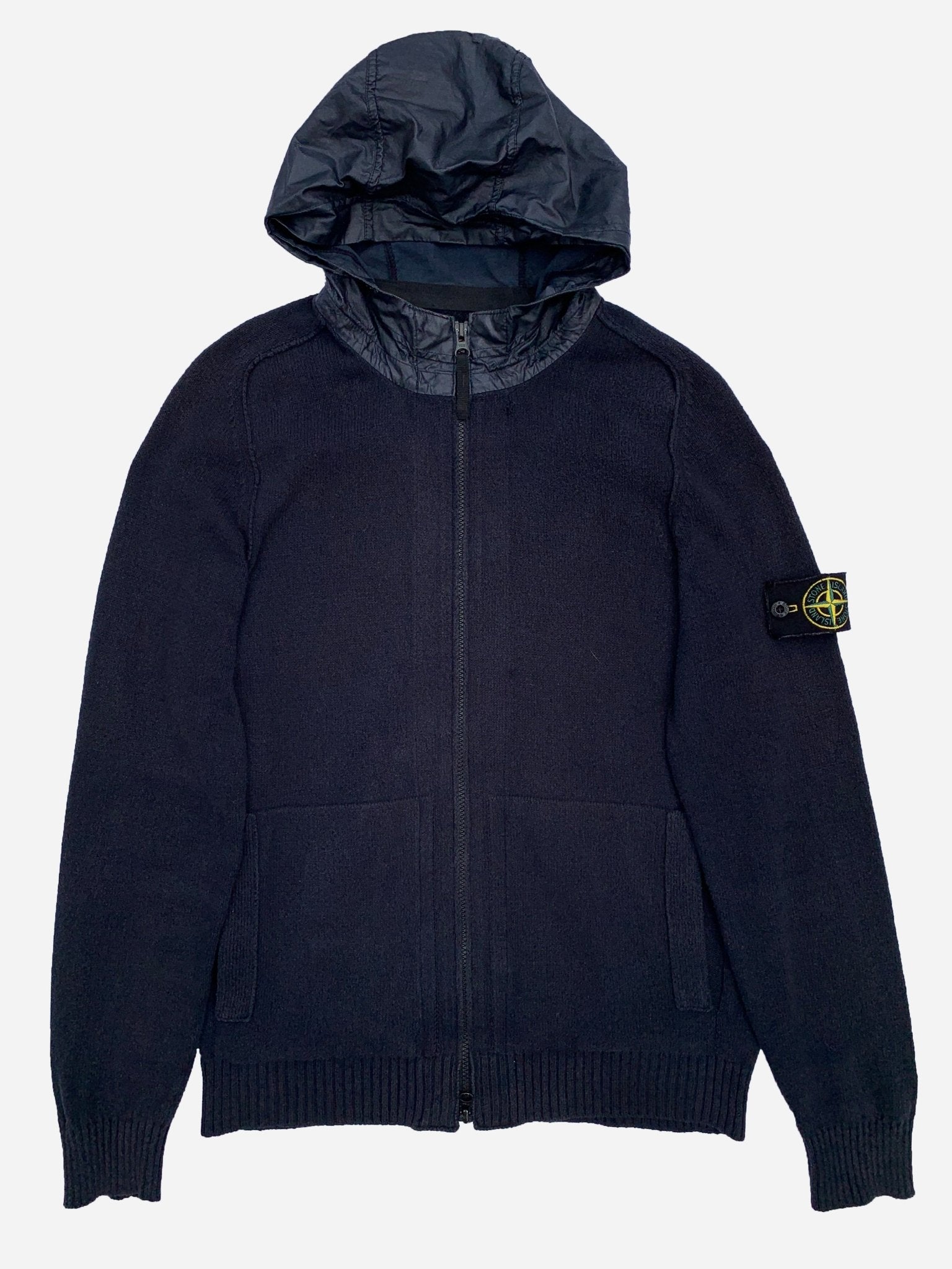 STONE ISLAND S/S 2011 NYLON HOODED KNITWEAR JACKET. (L) - SEVENUES.