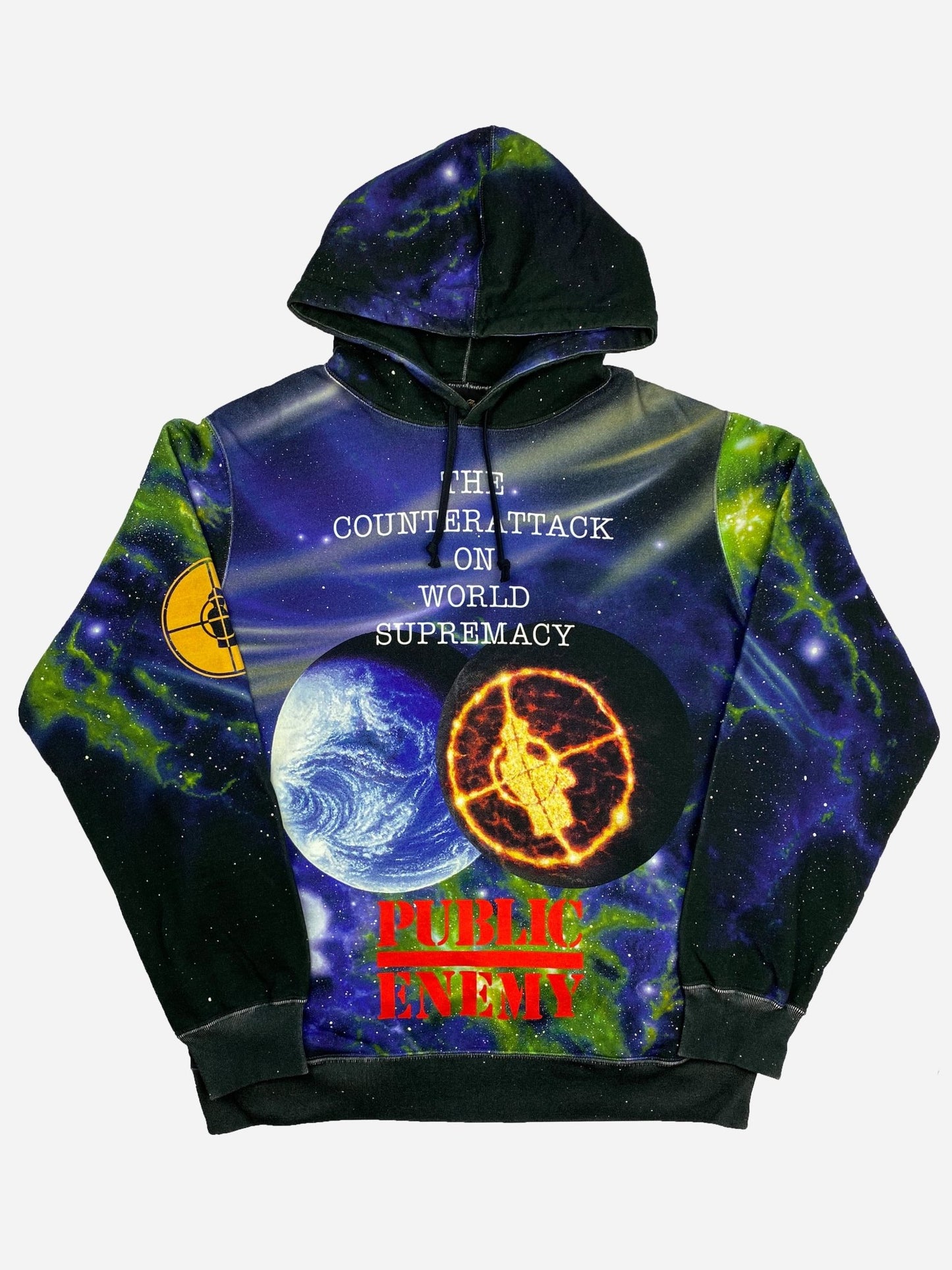 SUPREME X UNDERCOVER / PUBLIC ENEMY S/S '18 'FEAR OF A BLACK PLANET' HOODIE. (L) - SEVENUES.