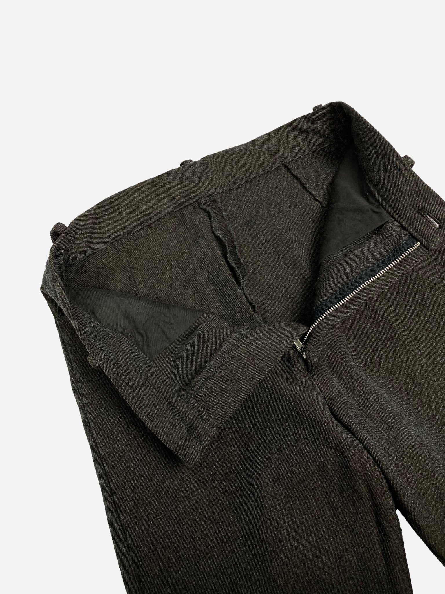 UNDERCOVER A/W 1998 'LEAF' FLARED WOOL PANTS. (28) - SEVENUES.