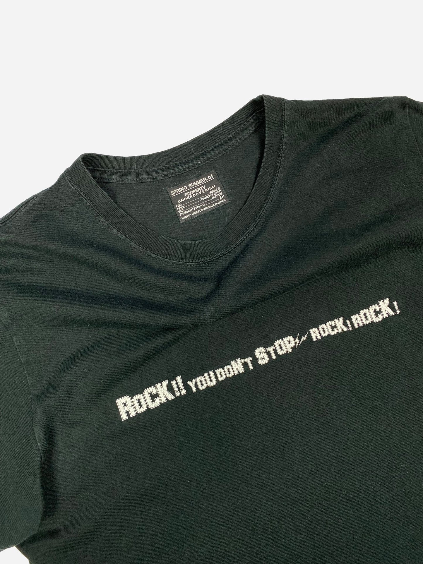 UNDERCOVER X FRAGMENT S/S '04 'ROCK! YOU DON'T STOP' T - SHIRT. (M) - SEVENUES.