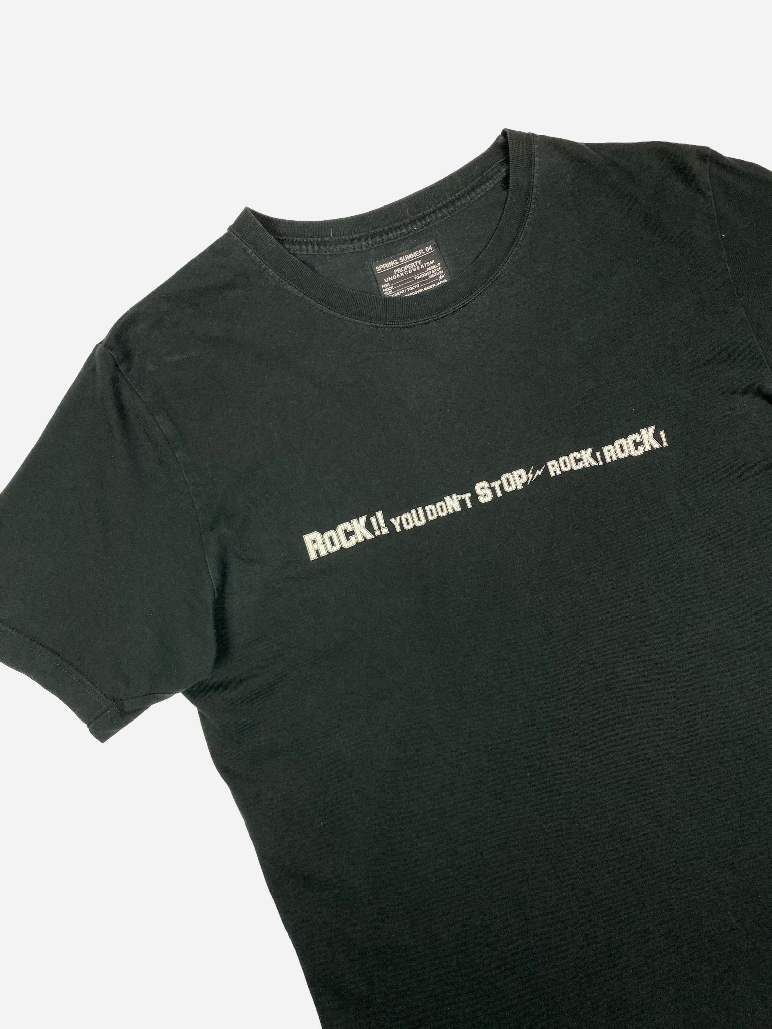 UNDERCOVER X FRAGMENT S/S '04 'ROCK! YOU DON'T STOP' T - SHIRT. (M) - SEVENUES.