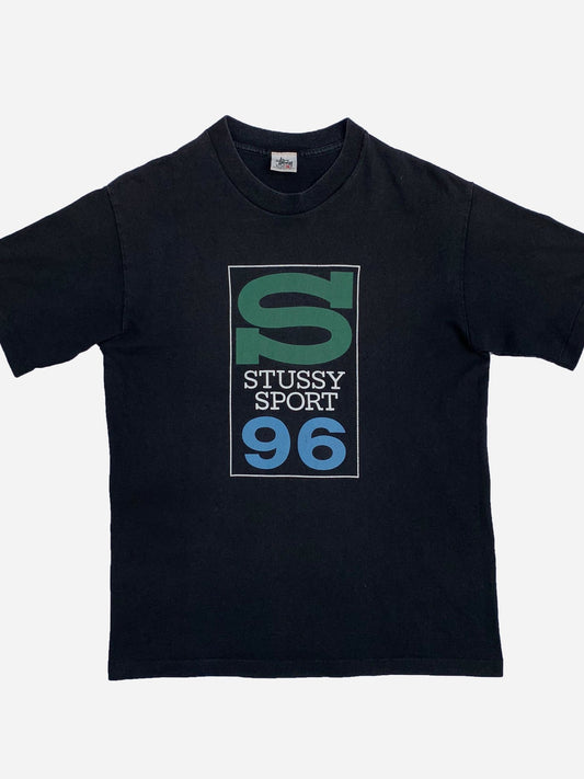 VINTAGE 1996 STUSSY SPORT SINGLE STITCH T - SHIRT. (M) - SEVENUES.