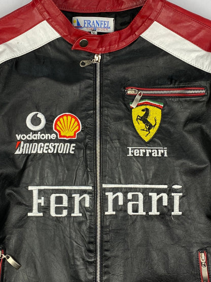 VINTAGE FERRARI RACING FAUX - LEATHER JACKET. (XL) - SEVENUES.