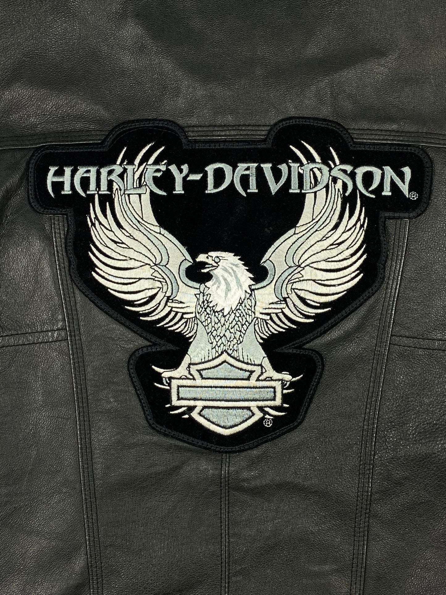 VINTAGE HARLEY DAVIDSON BIKER LEATHER JACKET. (40 / M) - SEVENUES.