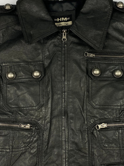 VINTAGE HARLEY DAVIDSON BIKER LEATHER JACKET. (40 / M) - SEVENUES.