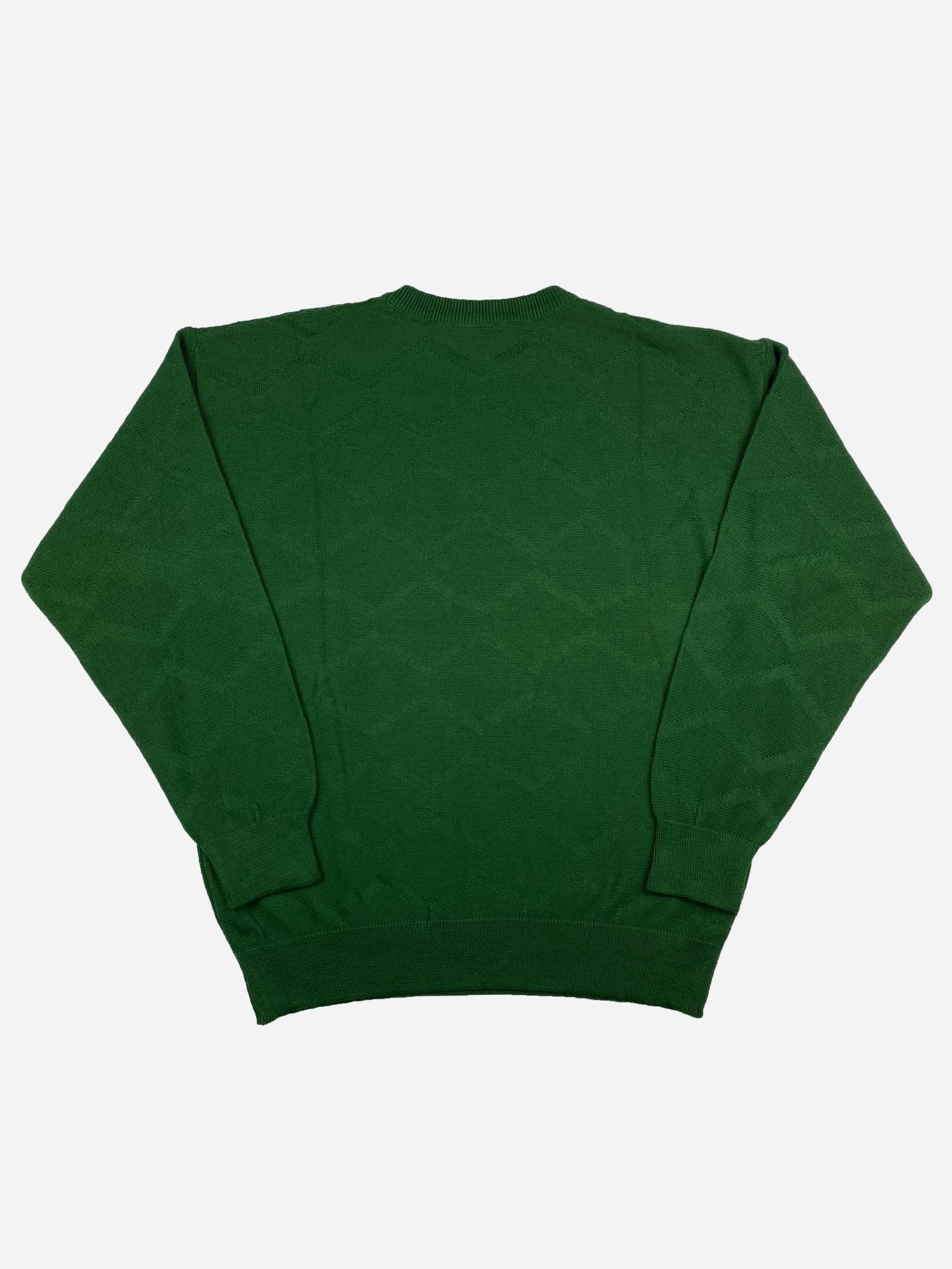 VINTAGE LACOSTE ZIG - ZAG KNITWEAR JUMPER. (6 / XL) - SEVENUES.