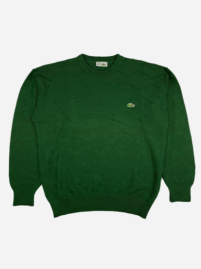 VINTAGE LACOSTE ZIG - ZAG KNITWEAR JUMPER. (6 / XL) - SEVENUES.