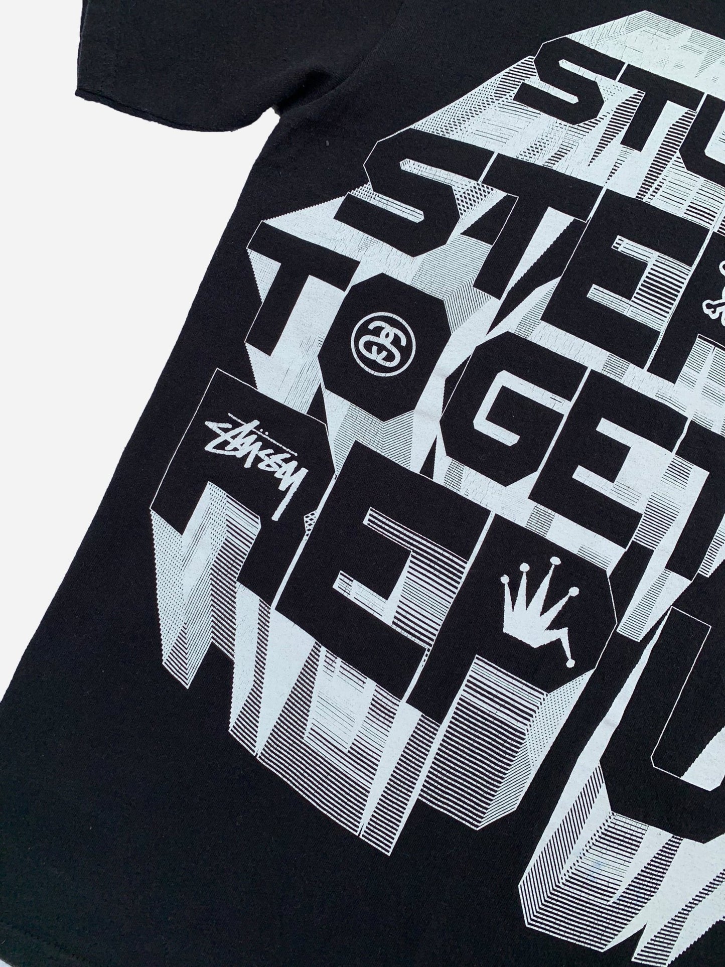 VINTAGE Y2K STUSSY 'STEP UP' T - SHIRT. (S) - SEVENUES.