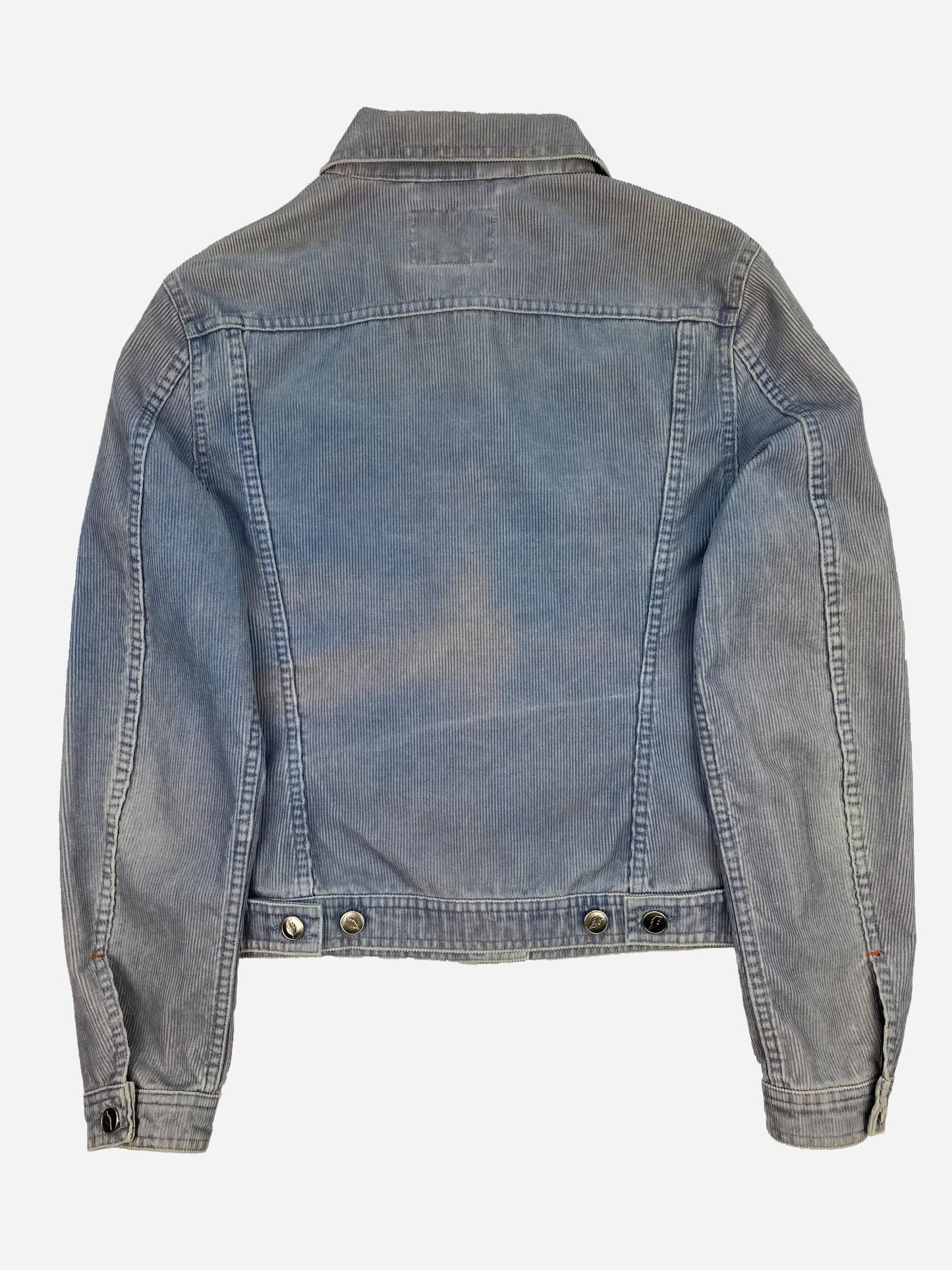 WALTER VAN BEIRENDONCK 'W&LT JEANS' CORDUROY CROPPED DENIM JACKET. (S) - SEVENUES.