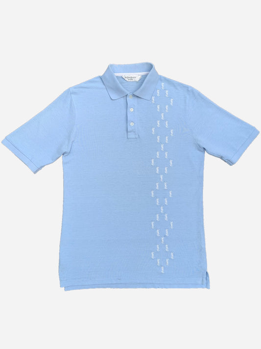 YVES SAINT LAURENT MULTILOGO PIQUÉ POLOSHIRT. (S) - SEVENUES.