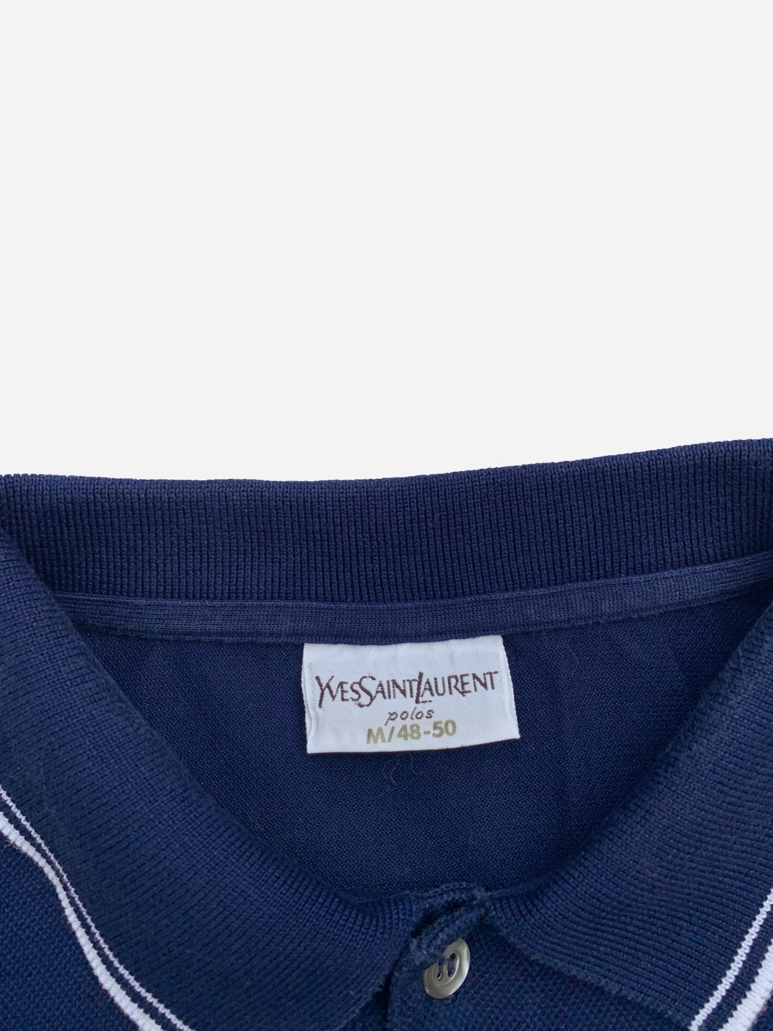 YVES SAINT LAURENT 'POLOS' PIQUÉ POLOSHIRT. (M) - SEVENUES.