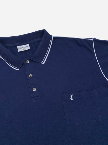 YVES SAINT LAURENT 'POLOS' PIQUÉ POLOSHIRT. (M) - SEVENUES.