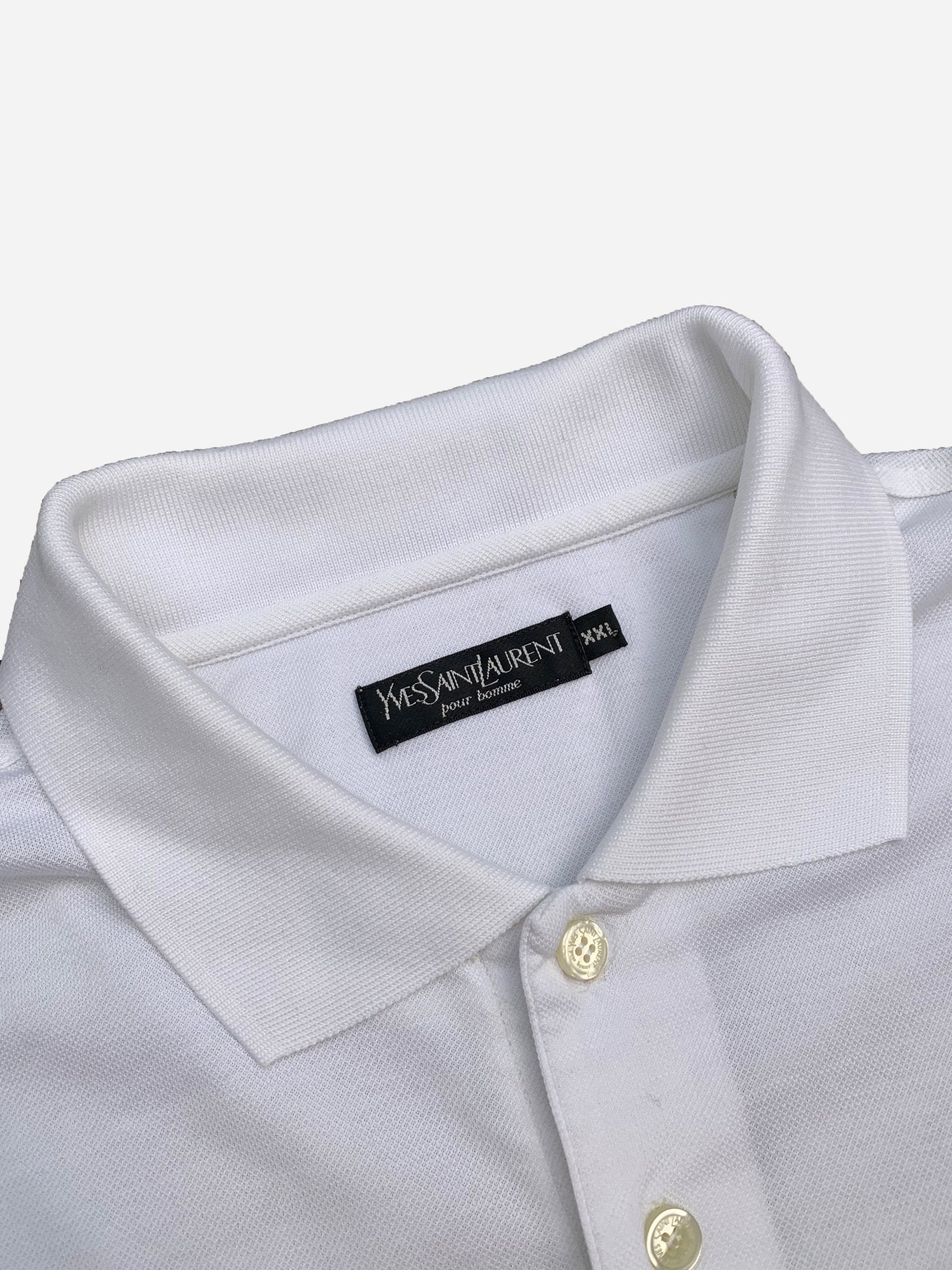 YVES SAINT LAURENT POUR HOMME PIQUÉ POLOSHIRT. (XL) - SEVENUES.