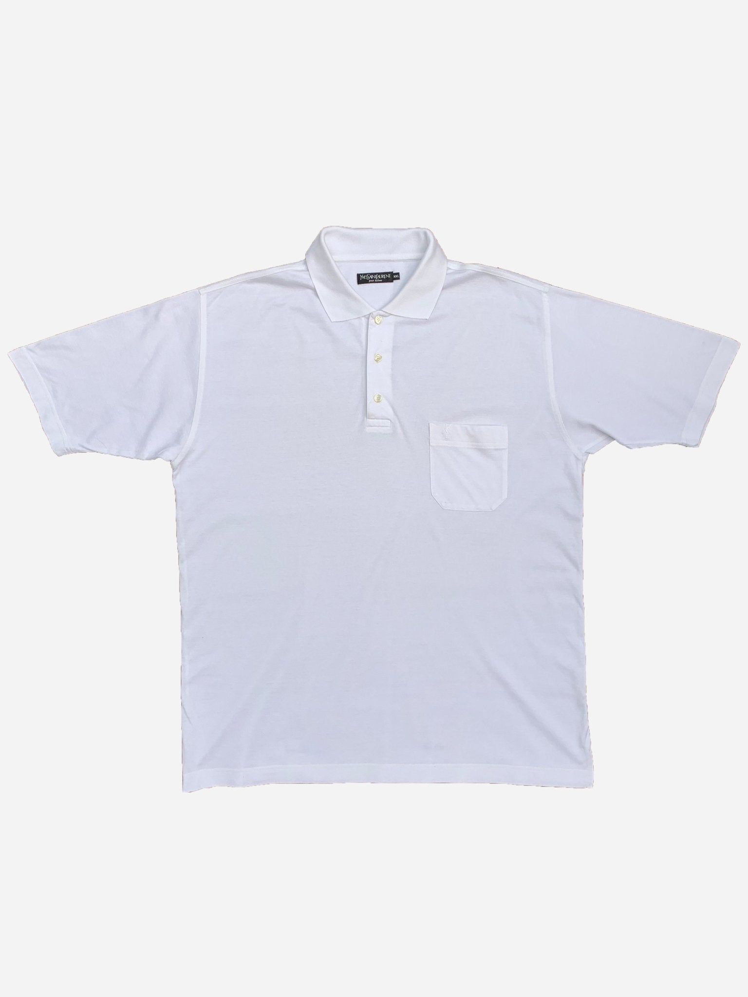 YVES SAINT LAURENT POUR HOMME PIQUÉ POLOSHIRT. (XL) - SEVENUES.