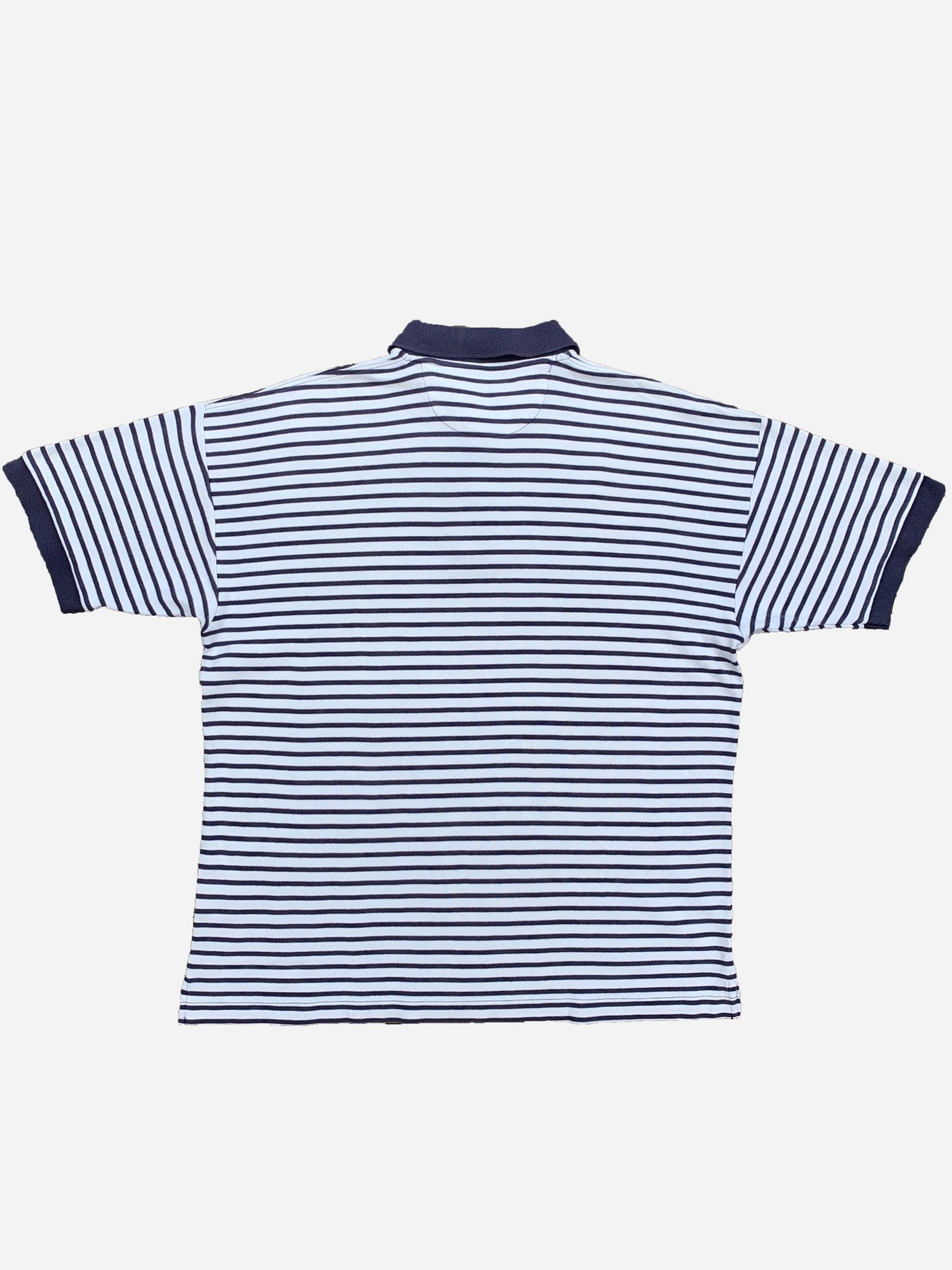 YVES SAINT LAURENT POUR HOMME STRIPED POLOSHIRT. (L) - SEVENUES.