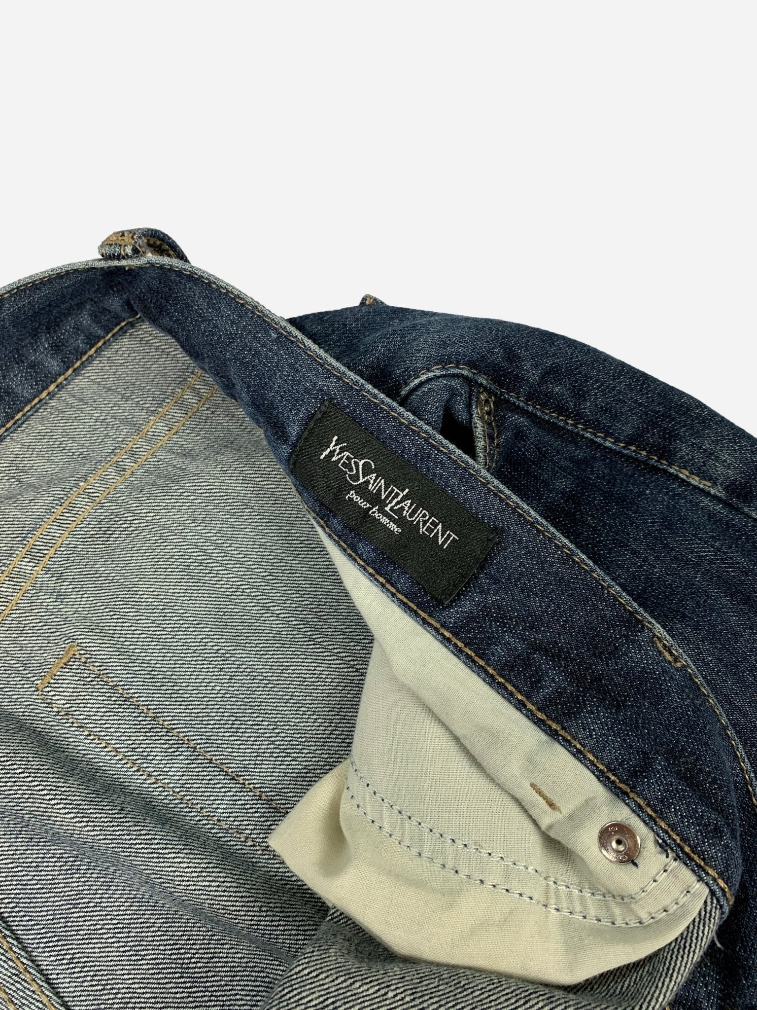 YVES SAINT LAURENT POUR HOMME 'YSL' EMBROIDERY DENIM. (36 / 34) - SEVENUES.