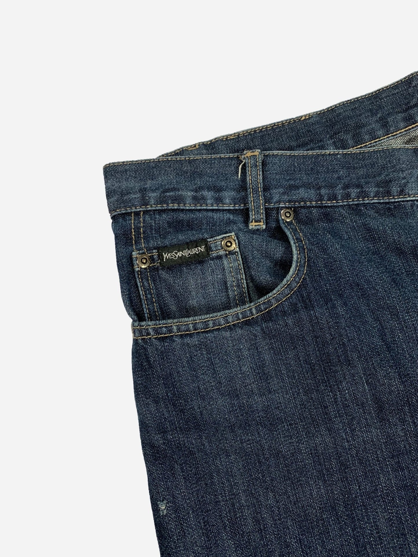 YVES SAINT LAURENT POUR HOMME 'YSL' EMBROIDERY DENIM. (36 / 34) - SEVENUES.