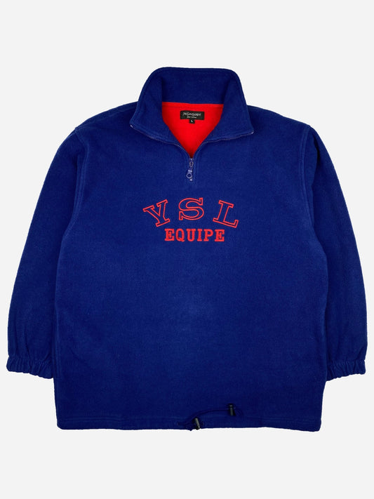 YVES SAINT LAURENT 'YSL EQUIPE' FLEECE SWEATSHIRT. (L) - SEVENUES.