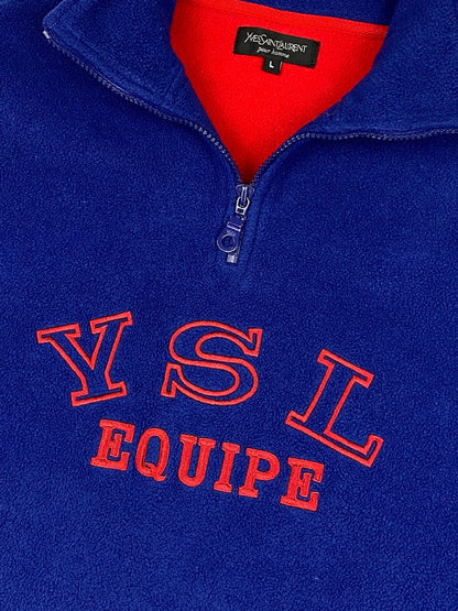 YVES SAINT LAURENT 'YSL EQUIPE' FLEECE SWEATSHIRT. (L) - SEVENUES.