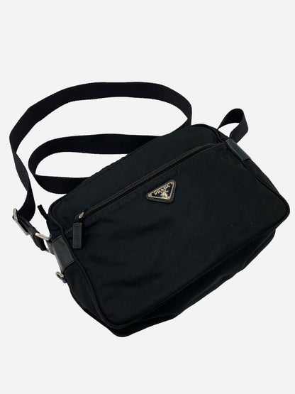 PRADA MILANO NYLON MESSENGER CROSSBODY BAG.