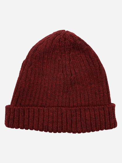 PRADA MILANO LINEA ROSSA RUBBER PATCH WOOL BEANIE.