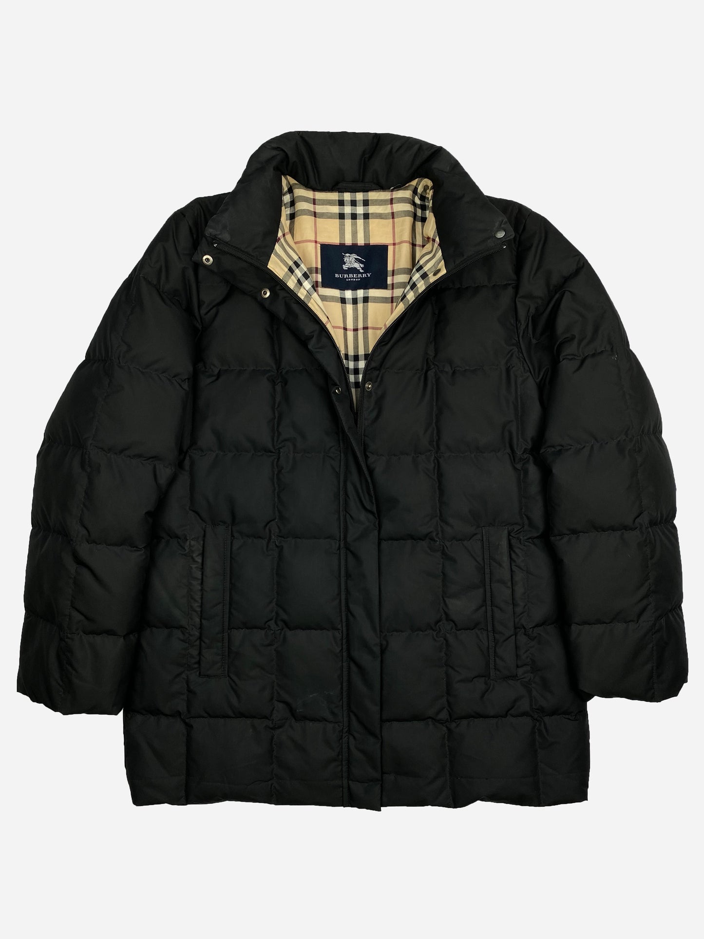 BURBERRY LONDON QUILTED DOWN JACKET WITH NOVACHECK LINING. (38 / M)