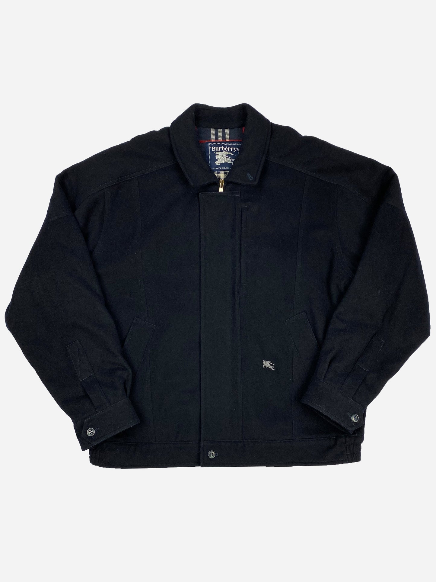 BURBERRY LONDON PURE WOOL BLOUSON WITH NOVACHECK LINING. (54 / L)